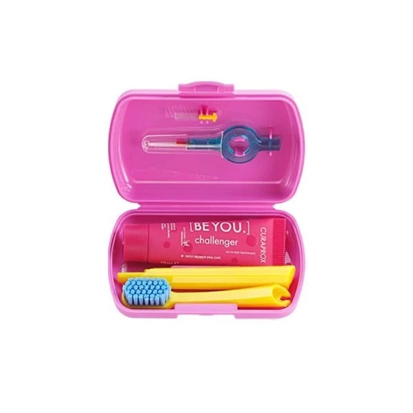 Curaprox Viagem Kit Challenger Rosa Claro