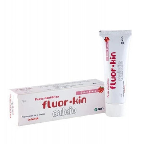 Fluor Kin Calcium Pasta Dent Morango 75ml