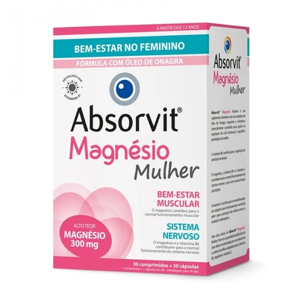 Absorvit Magnesio Mulher Comprimidos x30 + Capsulas x30